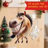 Funny Horse Acrylic Car Rearview Ornament 2D Flat Cartoon Prank Horse Automotive Interior Hanging Accessory for Tree Door Window Decor