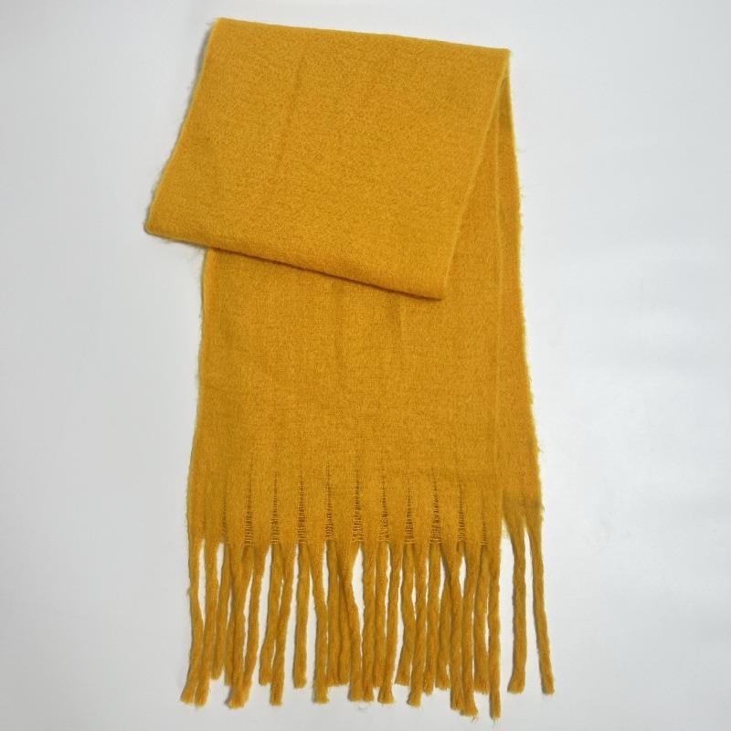 Versatile Mohair Solid Color Scarf Women's Winter Thickening Simple Warmth Enlarged Shawl Scarf