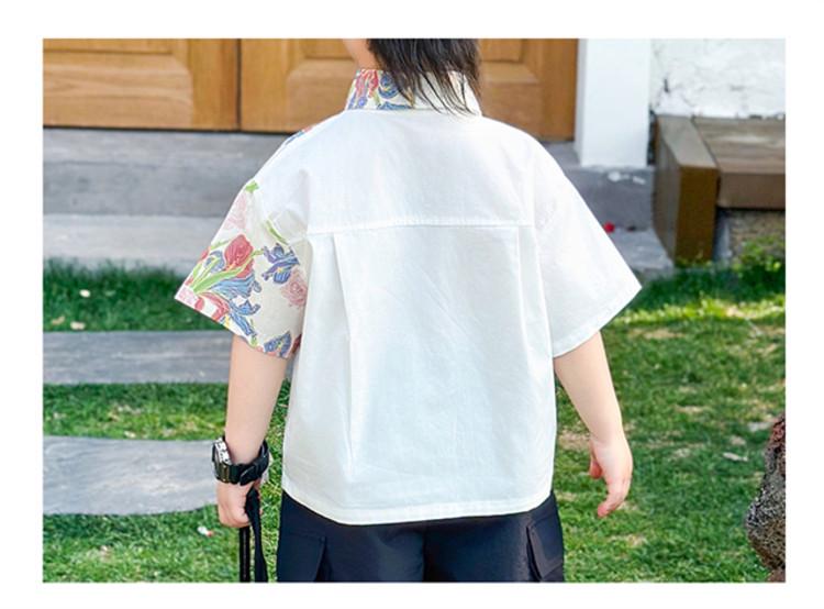 Boys' 2026 Summer Fashion: 3D Flower Print Short Sleeve Shirt & Shorts Set