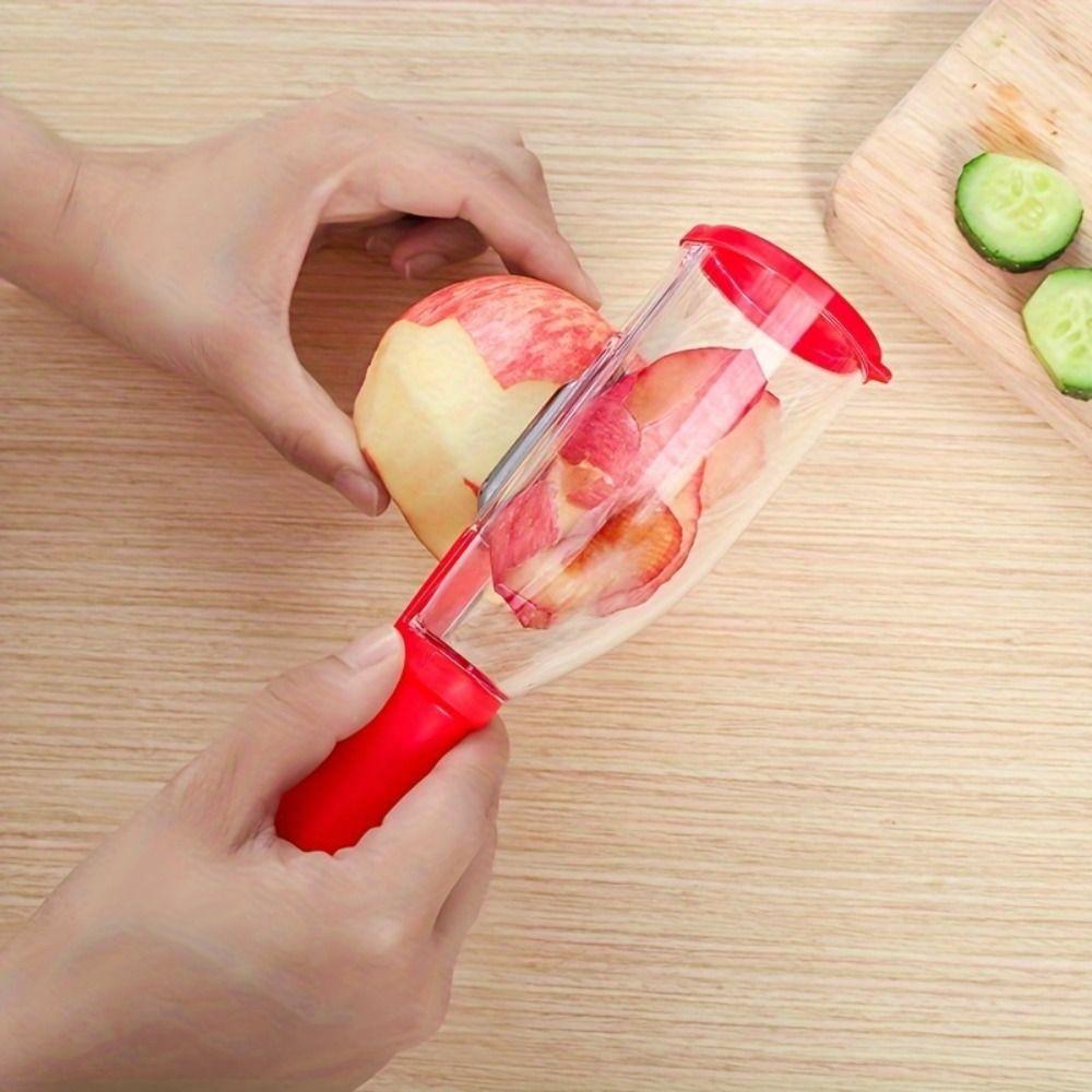 Ergonomic Handle Vegetable Peeler Storage Tube Peeler with Organizer Gadgets Fruit Peeler Camping