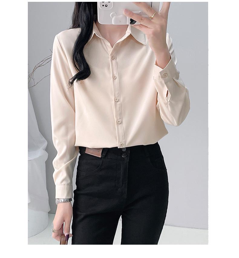 2025 Women's Korean Slimming Long Sleeve Shirt - Spring & Autumn Trendy Versatile Jacket-Style Top