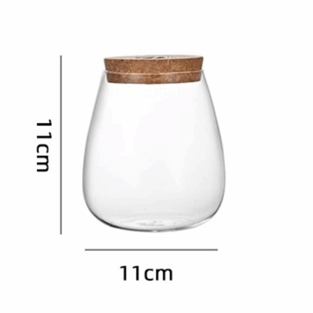 Glass Material Glass Planter Thick Wooden Base Vase Rack Modern Tabletop Design Flower Arrangement Vase Home Decoration