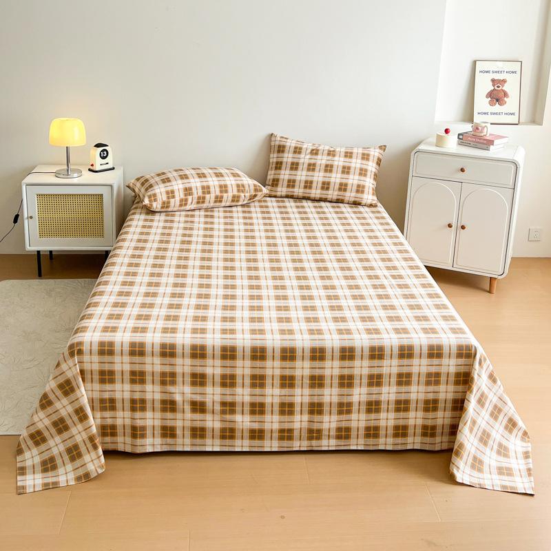 Cotton Polished Sheets Three-piece Set, Pure Cotton Student Dormitory Single Skin-friendly Sheets Three-piece Set