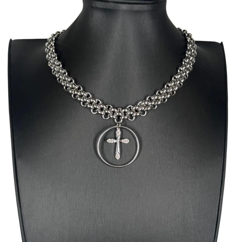 Meier Wide chain collarbone chain, cross necklace, male and female personality exaggerated heavy industry Yabi accessories