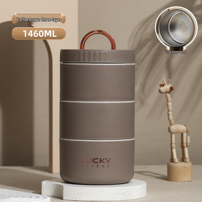 304 Stainless Steel Bento Box - Multi-Layer Partitioned Lunch Container for Students and Office Workers