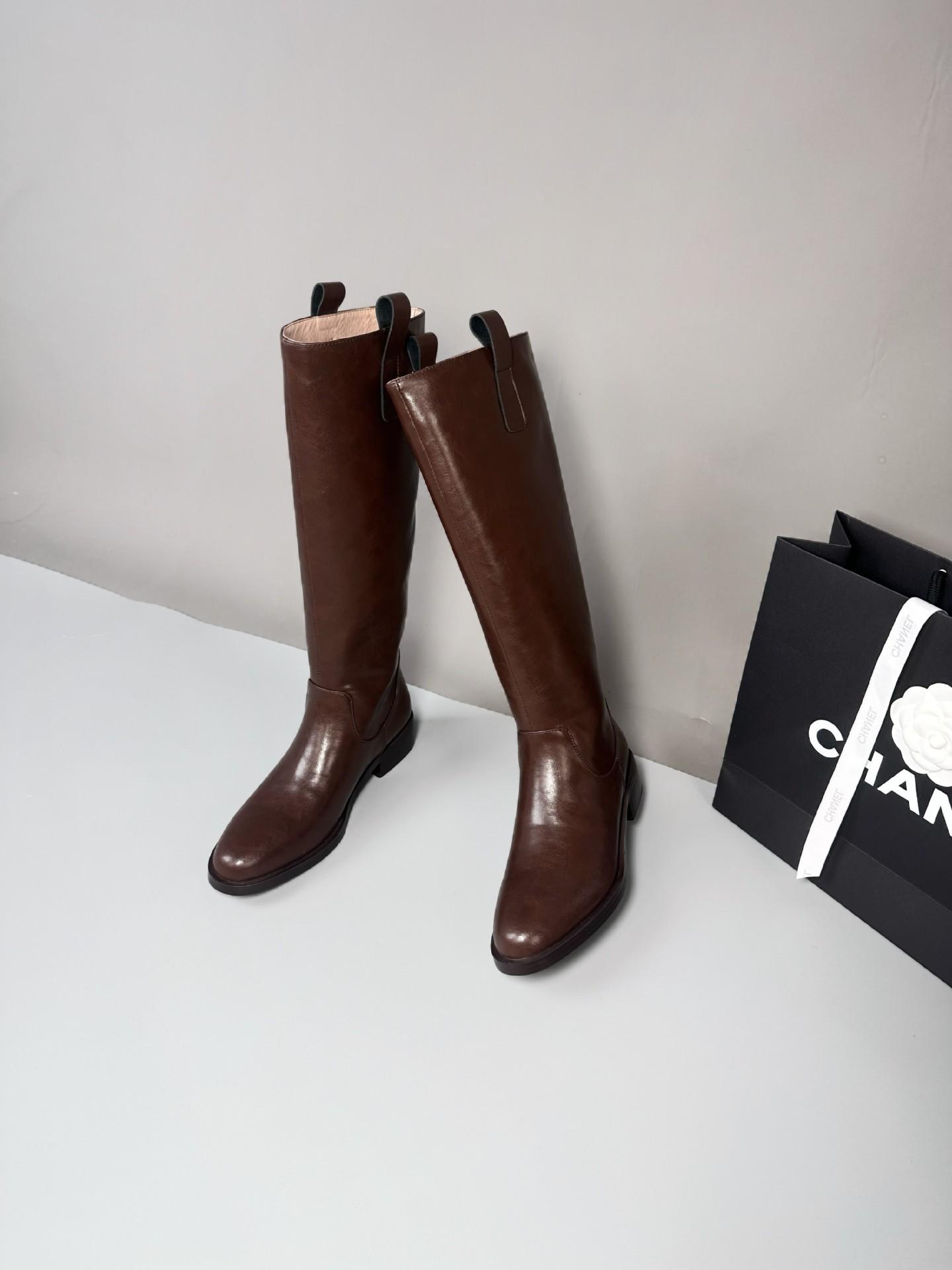 

Lan Cabinet Edition~ Leather retro pleated round head thick heel boots thick sole heightening long knight boots women s new autumn and winter models 40 коричневый