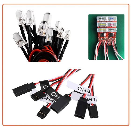 Simulation Flash Light 12 LED Lighting Kit Steering Brake Yokomo Tamiya HSP HPI AXIAL RC4WD TRX for 1/10 Scale Models RC Car
