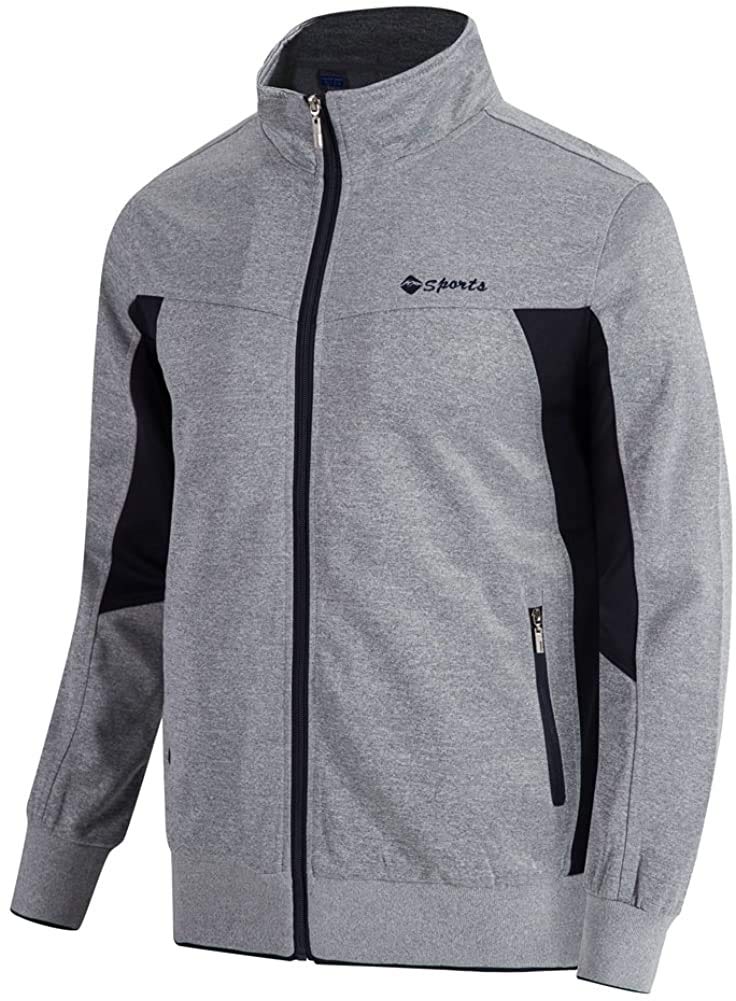 [Gopune] Men's Tracksuit Set Top & Bottom Sportswear Training Running Jogging Pants Outdoor Loungewear Casual Wear Gray 3XL