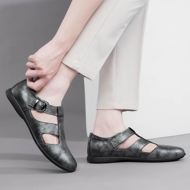 Fashion Brand Leather Breathable Business Sandles Shoes Men Summer Sandals Trend 2025 Comfortable Flats Versatile Men Trending Sandales