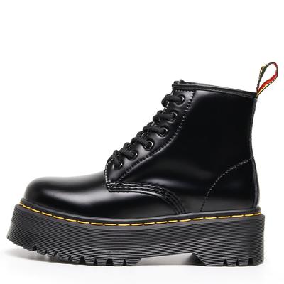 Martin Stiefel Damen Loch Offene Kante Perle Hartleder Kurze Stiefel Herren- und Damenstiefel Leder Runde Spitze Große Größe