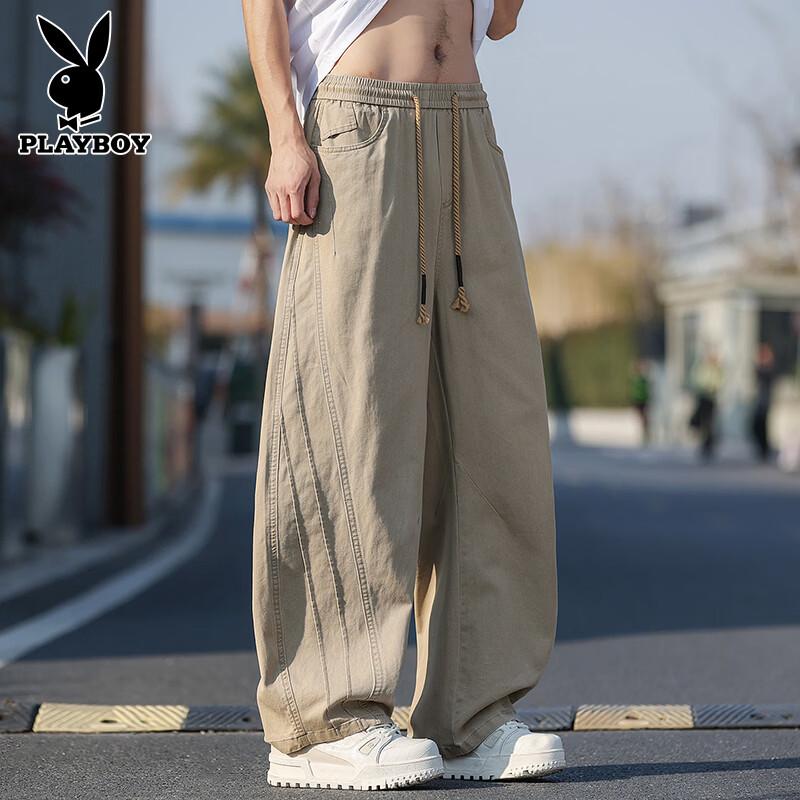 Playboy Men s Loose Fit Drawstring Workwear Pants S
