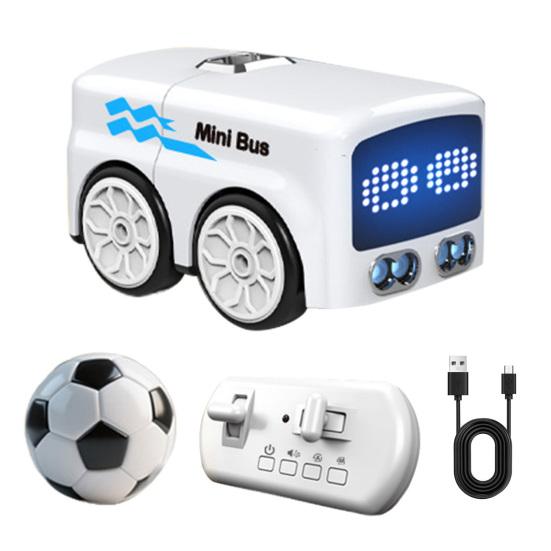

Игрушечный автобус с дистанционным управлением, следующий за жестами, с автоматическим обходом препятствий, сенсорный автомобиль, игрушка, небольшое транспортное средство для вождения, настольная игрушка с подсветкой выражения белый