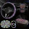 7-Piece Bling Car Accessory Kit - Diamond Steering Wheel Cover & Stylish Auto Decorations