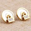 Crystal from Austrian Simple Titanium Steel Zircon Earrings Fit Women and Female
