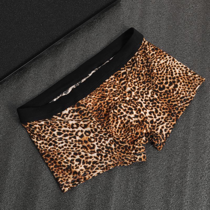 

Мужские сексуальные дышащие трусы-боксеры U-образной формы с леопардовым принтом - модные и удобные шорты XL оранжевый