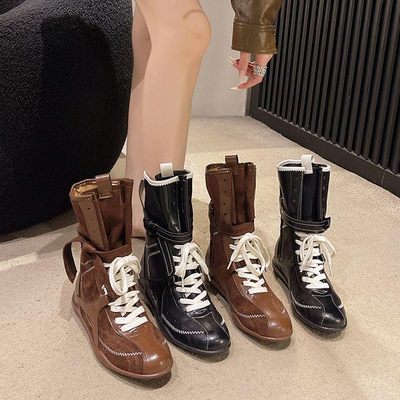 Popular boots women's autumn small women's boots popular thick-soled and thin versatile knight medium boots