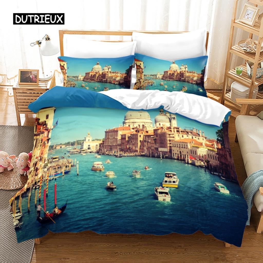 

Комплект постільної білизни з нічним видом на місто Нью-Йорк Queen King Size Підодіяльник/Підковдра Наволочка М’який домашній текстиль Постільна білизна AU Single(140x210cm)