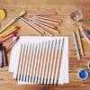Wood Handle Fine Detail Brush Nylon Bristles Paint Brush Miniature Brush for Acrylic Watercolor Gouache Oil Painting