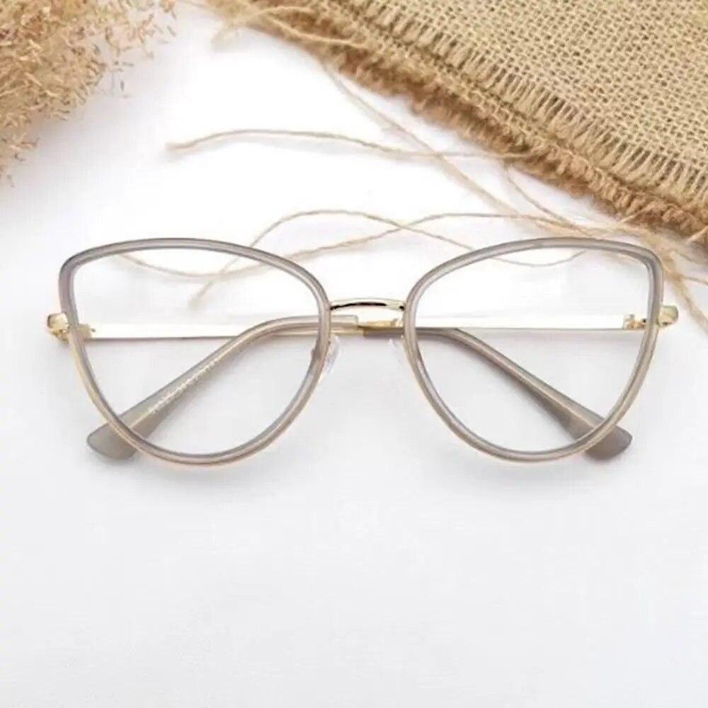 Cat Eye Anti-Blue Light Glasses Women Men Oversized Optical Frame Eye Protection Ultra Light Eyeglasses Office Computer Goggles