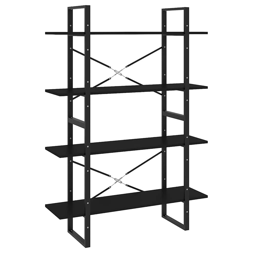 Vidaxl 4-Tier Bookshelf, Black, 100X30X140 Cm