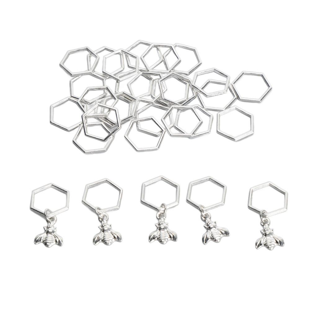 30Pcs Hexagonal Shape Knitting Stitch Markers Sewing Supplies For Beginners And Professionals