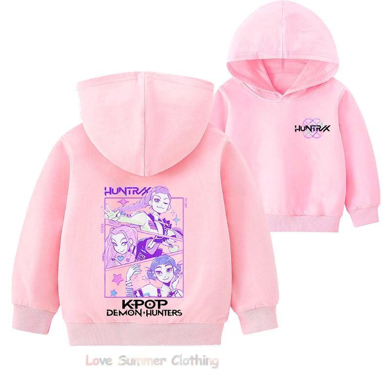 Girls Hoodie Kpop Demon Hunters Ages 4-14  HD Print Pullover Cartoon Print Popular Girls Fall Hoodie Long Sleeve New Arrivals for Autumn