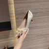 Pointed Wedding Shoes Women's 2025 New Main Wedding Dress Bridal Shoes Can Usually Wear Bridesmaid Shoes French Crystal High Heels