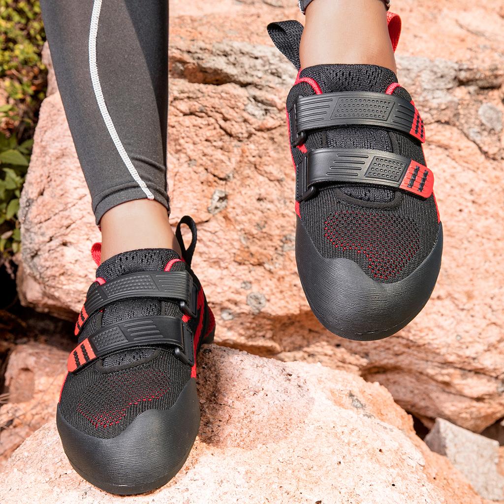 Unisex Professional Climbing Shoes with Secure Fit Structure and High Traction Rubber Sole for Indoor Outdoor Rock Training Practice