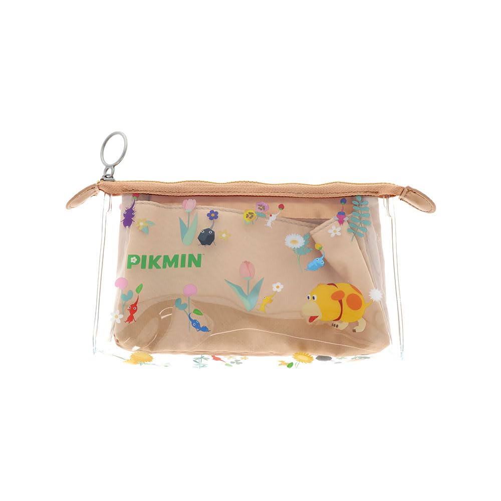 Stationery Pikmin Nintendo Goods S2336596 Sun-Star Pouch, Multi-Function, Clear, Gusseted, Mitte, Beige,