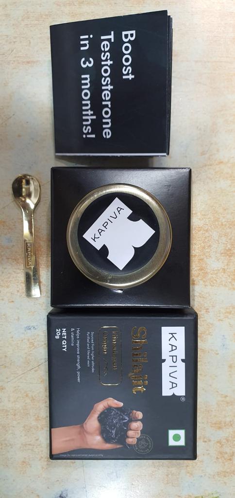 שרף KAPIVA HIMALAYA SHILAJIT 20 גרם, עשיר בחומצה מלאה, 100% טהור ואורגני