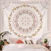 Bohemian Mandala Tapestry, Intricate Floral Design In Warm Orange & Brown Hues, Wall Art for Cozy & Eclectic Rooms