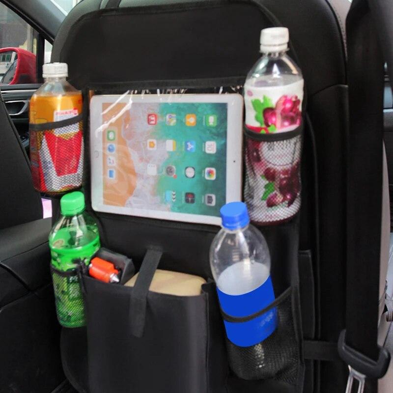 Car Back Seat Organizer Storage Bag with Foldable Table Tray Tablet Holder Tissue Box Auto Back Seat Bag Organizers Universal