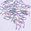 50pcs/Lot Rainbow Ear Hooks For Jewelry Making Earrings Ear Piercing Hoop Stainless Steel Jewelry Findings Wholesale Components