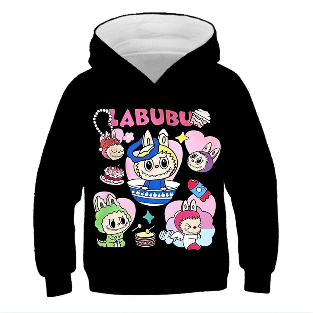 LABUBU Anime 3D Tištěná Dětská Mikina Podzim A Zima Chlapci Dívky Dlouhý Rukáv Pulovry Dětské Oblečení