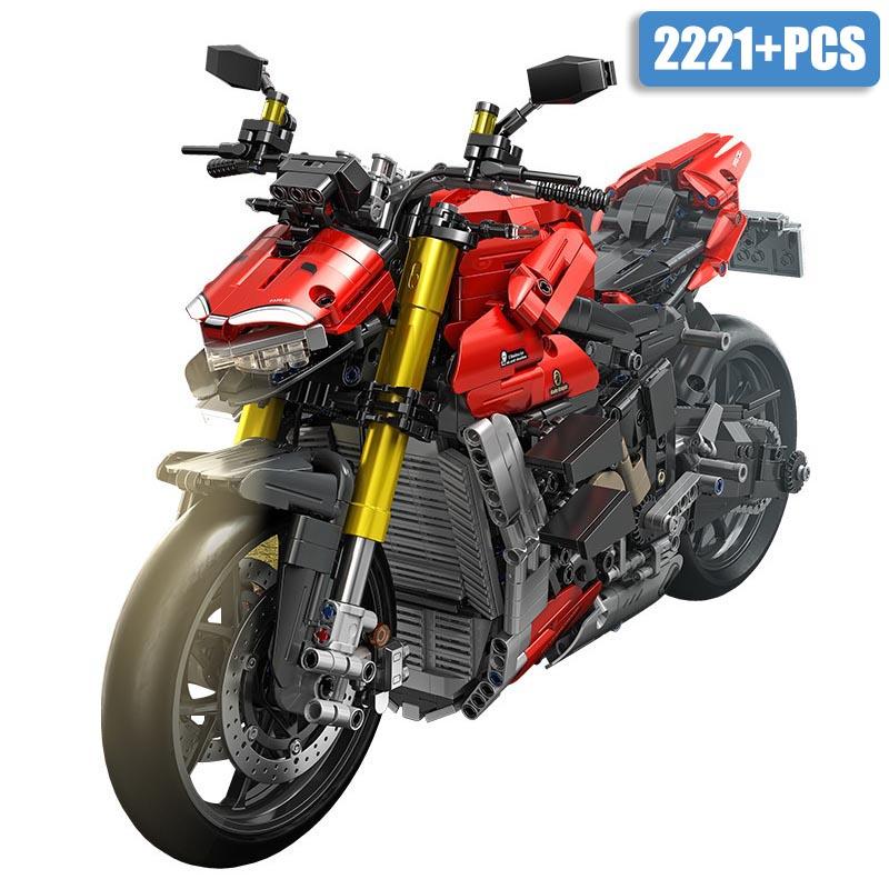 

MOC Technical V4 SP Motorcycle Model Building Blocks DIY City Sport Car Motorbike Bricks Toys For Children Christmas Gifts