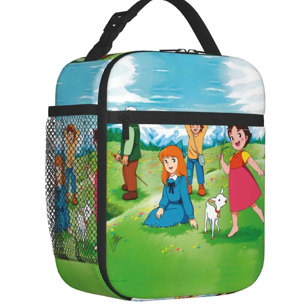 Custom Heidi Peter And Grandpa Together Lunch Bag Men Women Cooler Thermal Insulated Lunch Boxes for Student School