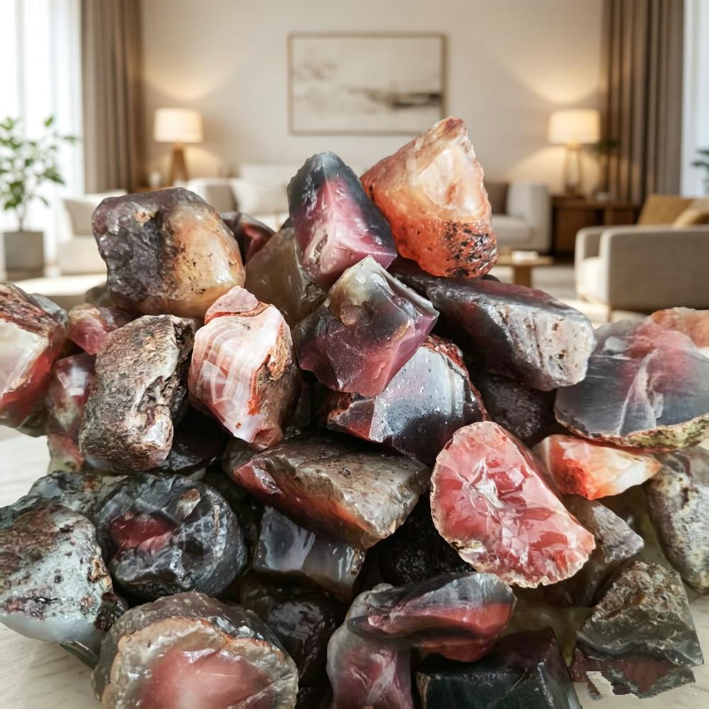 Natural Red Agate Stone for Jewelry Making Healing Crystal Reiki Stone Home Decoration Meditation Stone Gemstone Specimen Collection Stone Gift