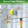 Platform Perch for Parrots,7.87 x 5.90 Inch Bird Flat Perches Stainless Steel Budgie Stand Shelf Rectangle Anti-Chewing Bird Cage Accessories for