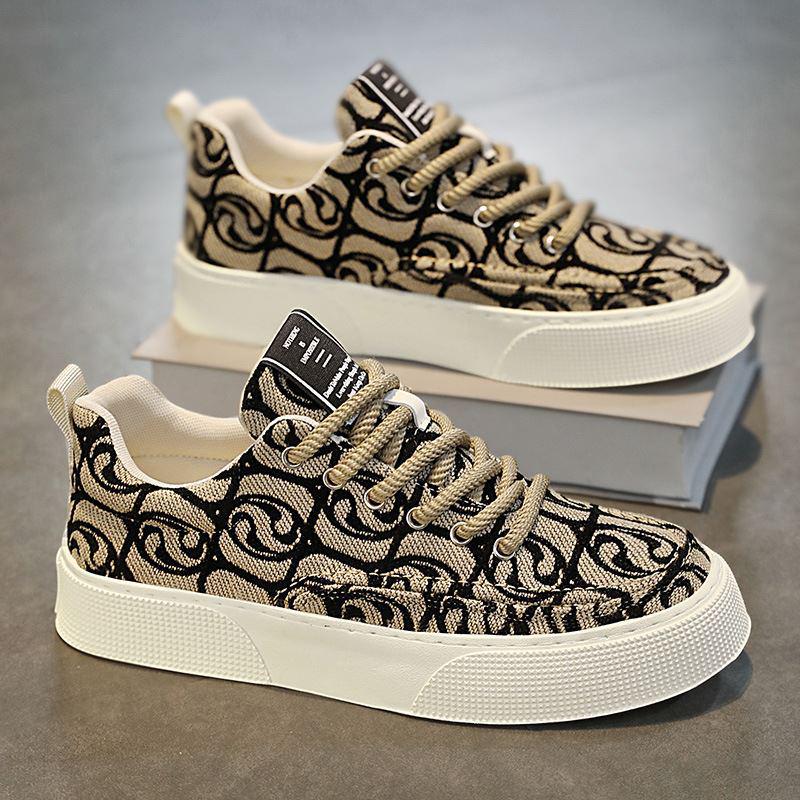 Herren 2024 Sommer Canvas Schuhe: Atmungsaktives Gewebe, Dicke Sohle Trendige Gewebte Freizeit-Sneaker