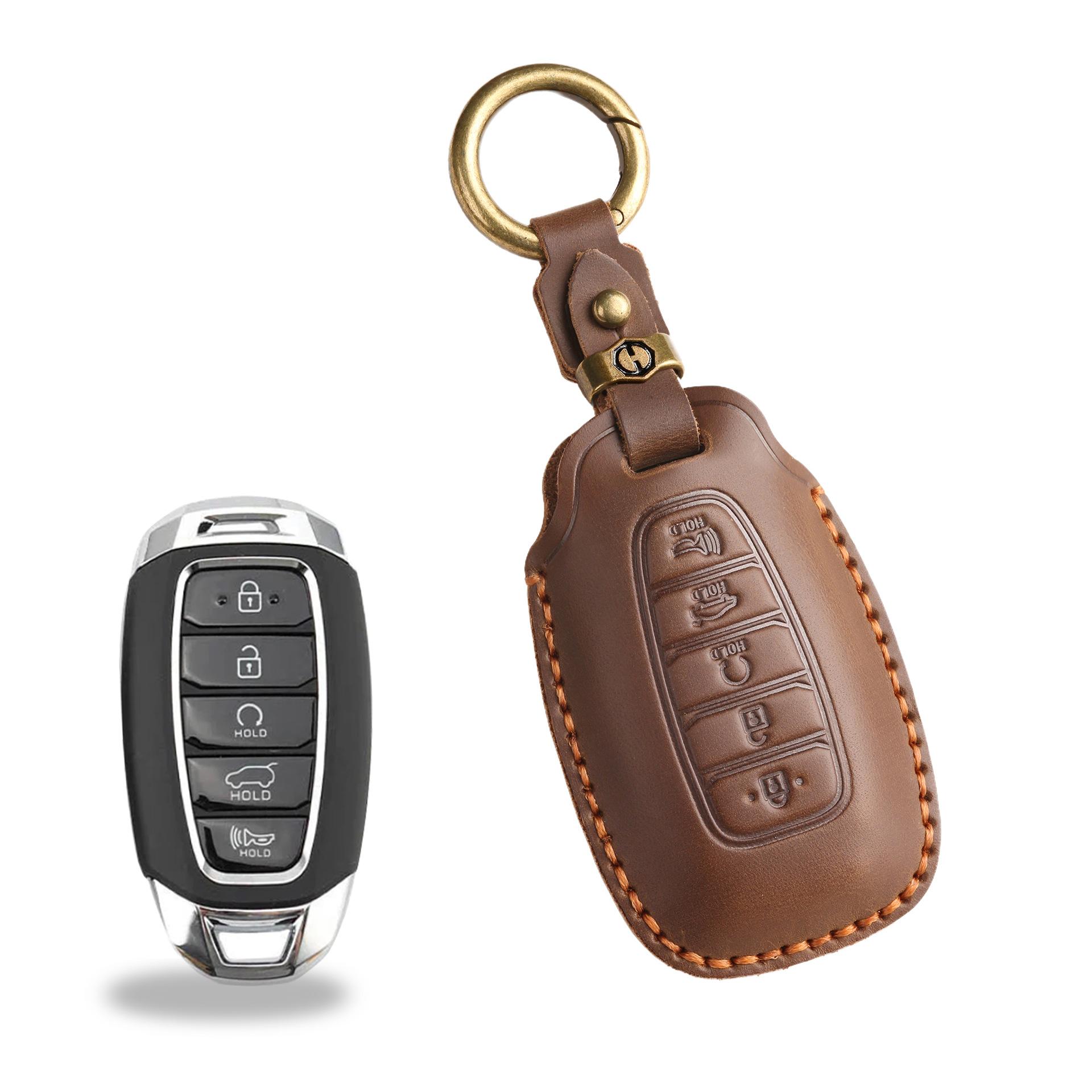 

Car key cover for modern Fista key bag Kustu car handmade leather case buckle