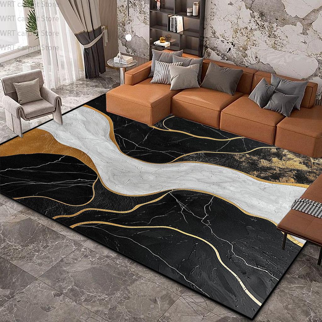 Nordic Abstract Color Block Living Room Carpet Decoration Home Large Area Antiskid Rugs Washable Fluffy Soft Tatami Floor Mat