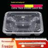 ZISIZ Disposable Rectangular PP Lunch Box with Lid