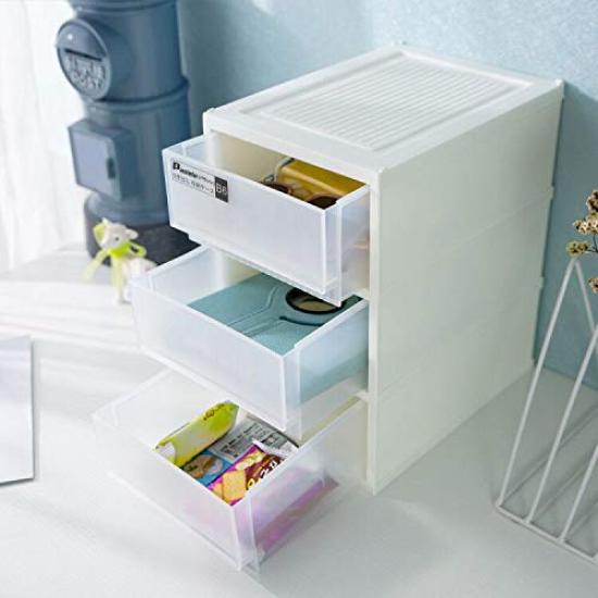 Paulele Storage 17cm W X 23cm D X 27cm Small Item Storage Small Item Document Desktop Letter Office Stationery Case, Drawer, 3-Tier, B6-2 Size H,