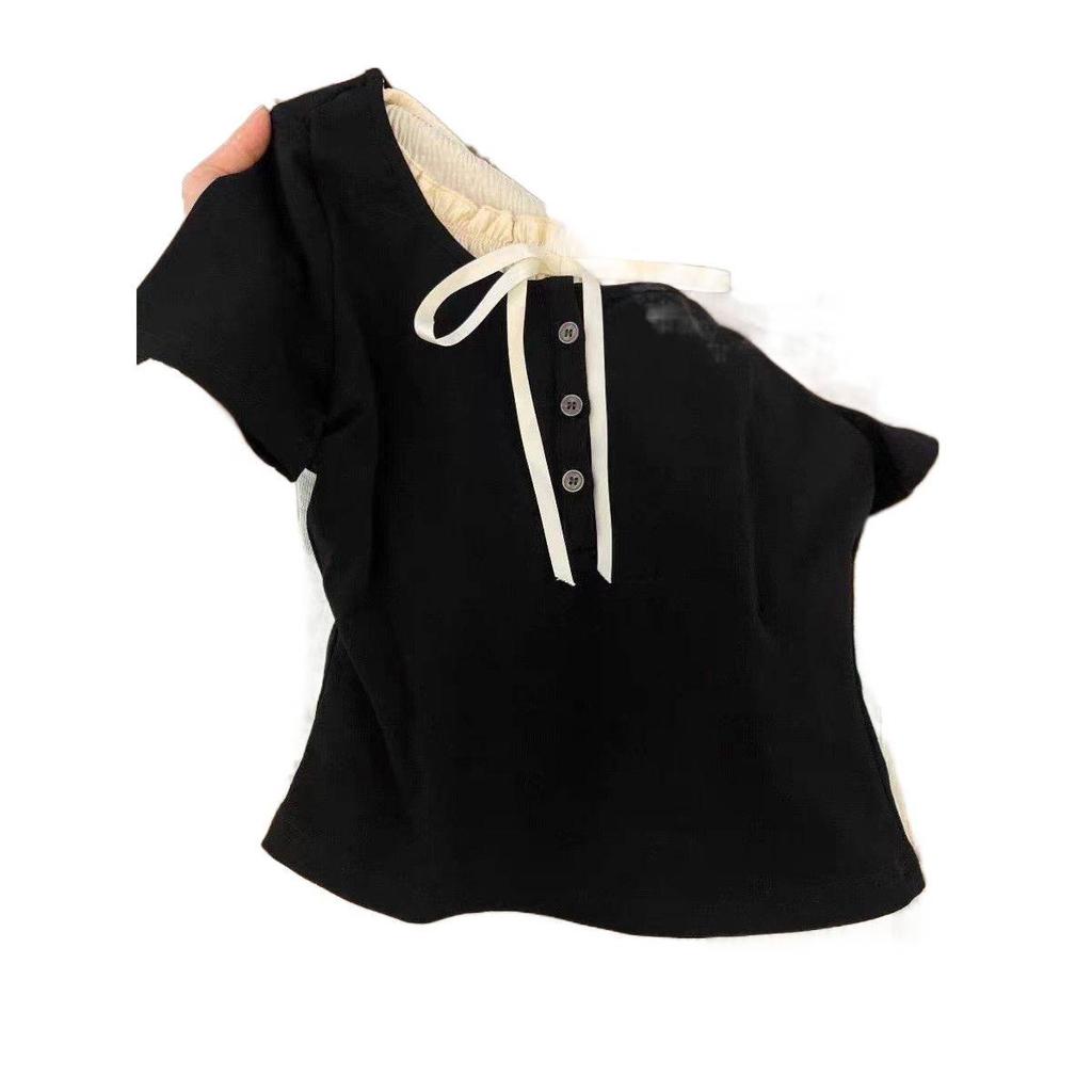Versatile and Trendy Korean-Style Two-Piece T-Shirt for Women - Short-Sleeve Design