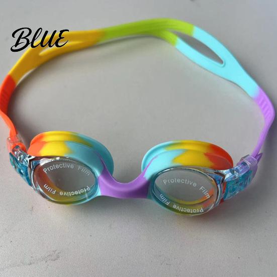PC Lenses Goggles Kids Swim with Eyelashes Waterproof No Leakage Anti-Fog UV Adjustable Headband Protection Clear Lens Boys Girls Silicone Swimming