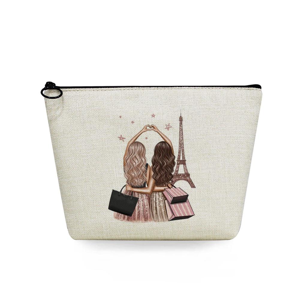 Women Sisters Print Cosmetic Bag Toiletries Organize Travel Storage Case 6726