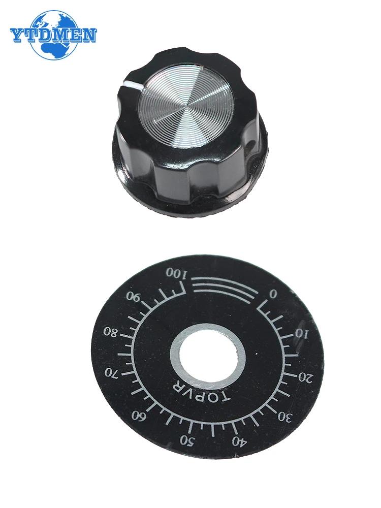 1 Set Potentiometer Knob MF-A03 Dial Knob + MF-A03 Bakelite Knob 6.4mm with Scale Plate Sheet Scale Digital, for 3590S