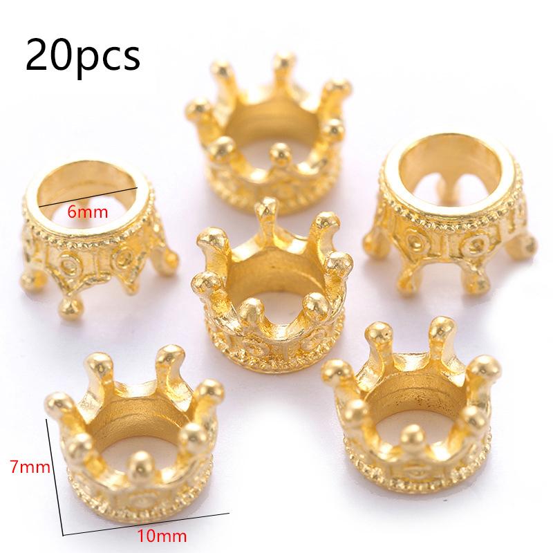 

20pcs Jewelry Production Spacer Mini Crown Beads Retro Alloy Bracelet Decorative Accessories DIY Necklace Earring Props TMZ