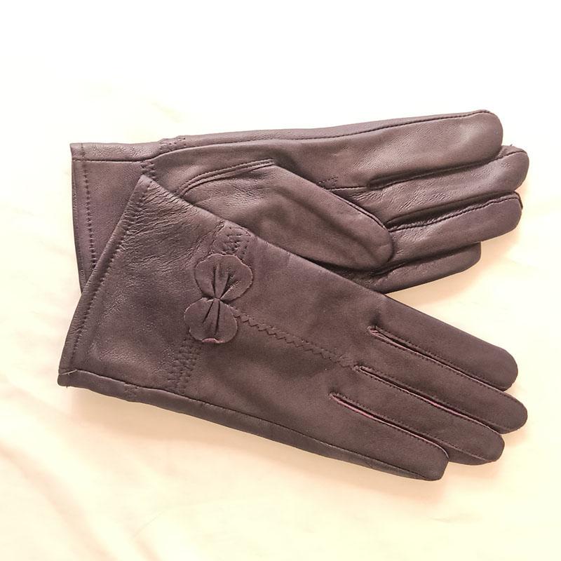 Ženy Zimní zateplené rukavice z pravé kůže Dámské Rukavice z pravé ovčí kůže Dívčí Móda pro řízení Dámské Luxusní Rukavice s vlněnou podšívkou