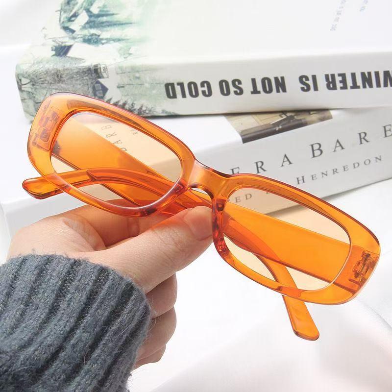 Trendy European & American Women's Small Frame Square Sunglasses - Olive Green & Colorful Candy Shades